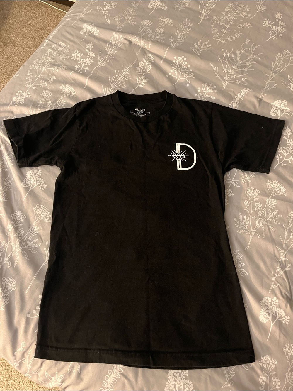 Lrg Black Short-Sleeve Tee with White Diamond Chest Logo